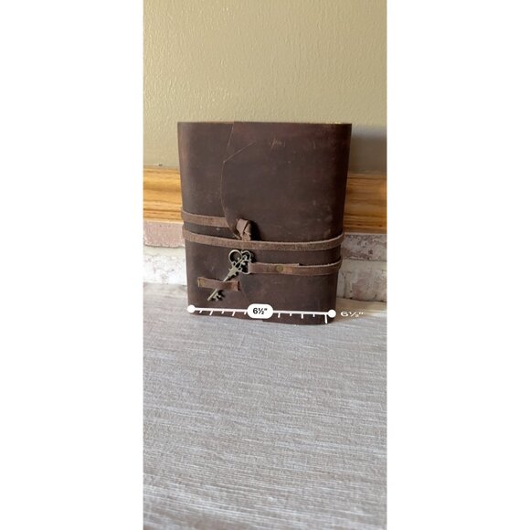 Tuzech Handcrafted Vintage Look Leather Journal Key Closure Rustic Edged  Paper - Picture 11 of 13
